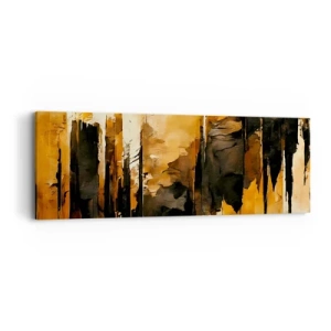 Cuadro sobre lienzo - Impresión de Imagen - Armonía de negro y oro - 90x30 cm