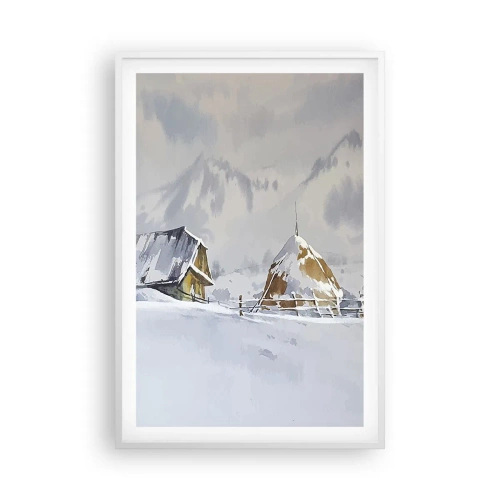 Póster en marco blanco - En un valle nevado - 61x91 cm