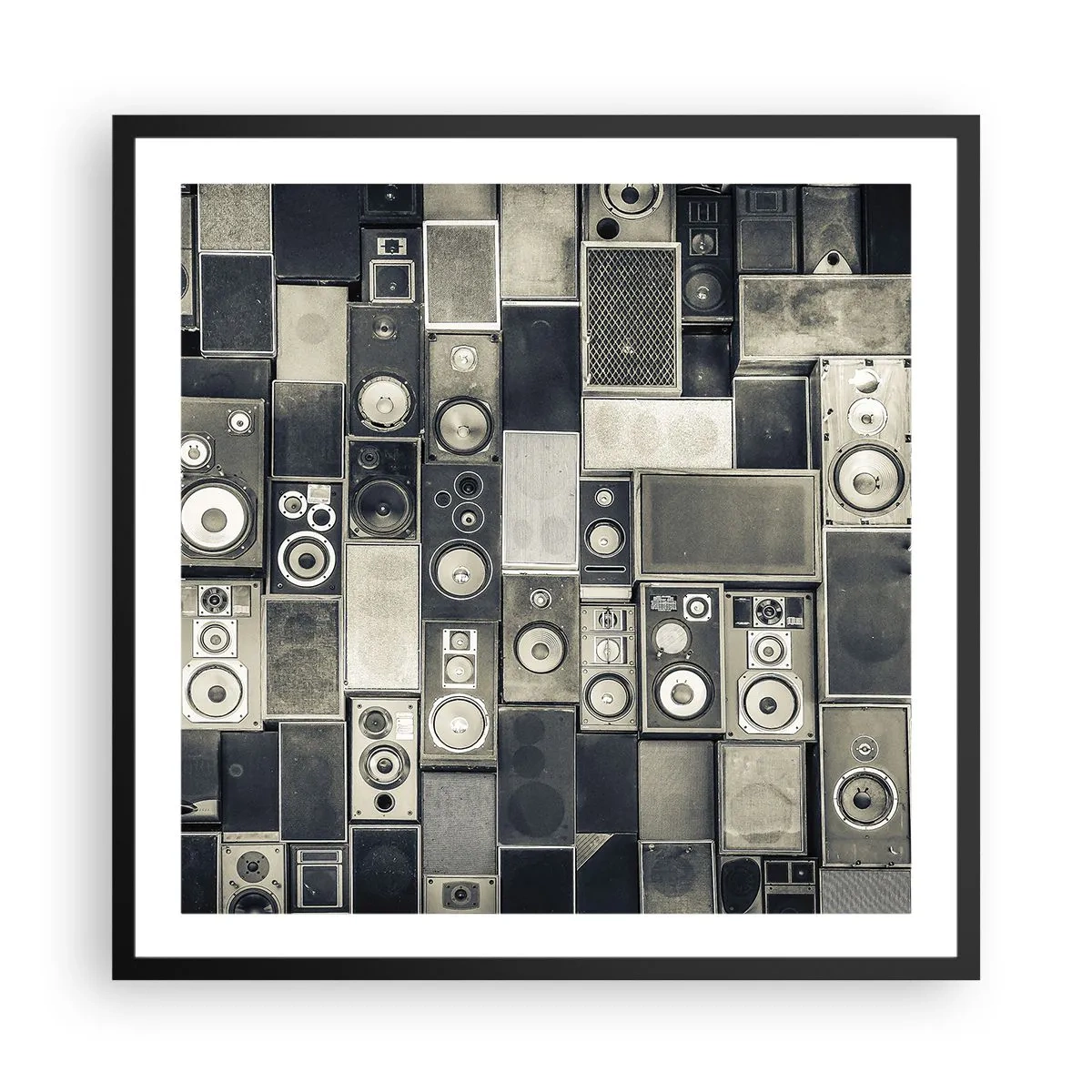 Póster en marco negro - Y todo fluye - 60x60 cm