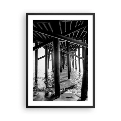 Póster en marco negro - Escondite en la playa - 50x70cm - Escondite en la playa - Decoración de pared moderna para salón y dormitorio ARTTOR