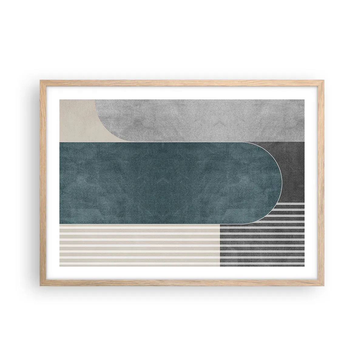 Póster en marco roble claro - Composición horizontal - 70x50 cm