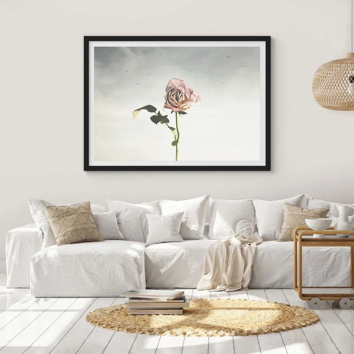 Póster en marco negro - Bienvenida a la primavera - 40x30 cm