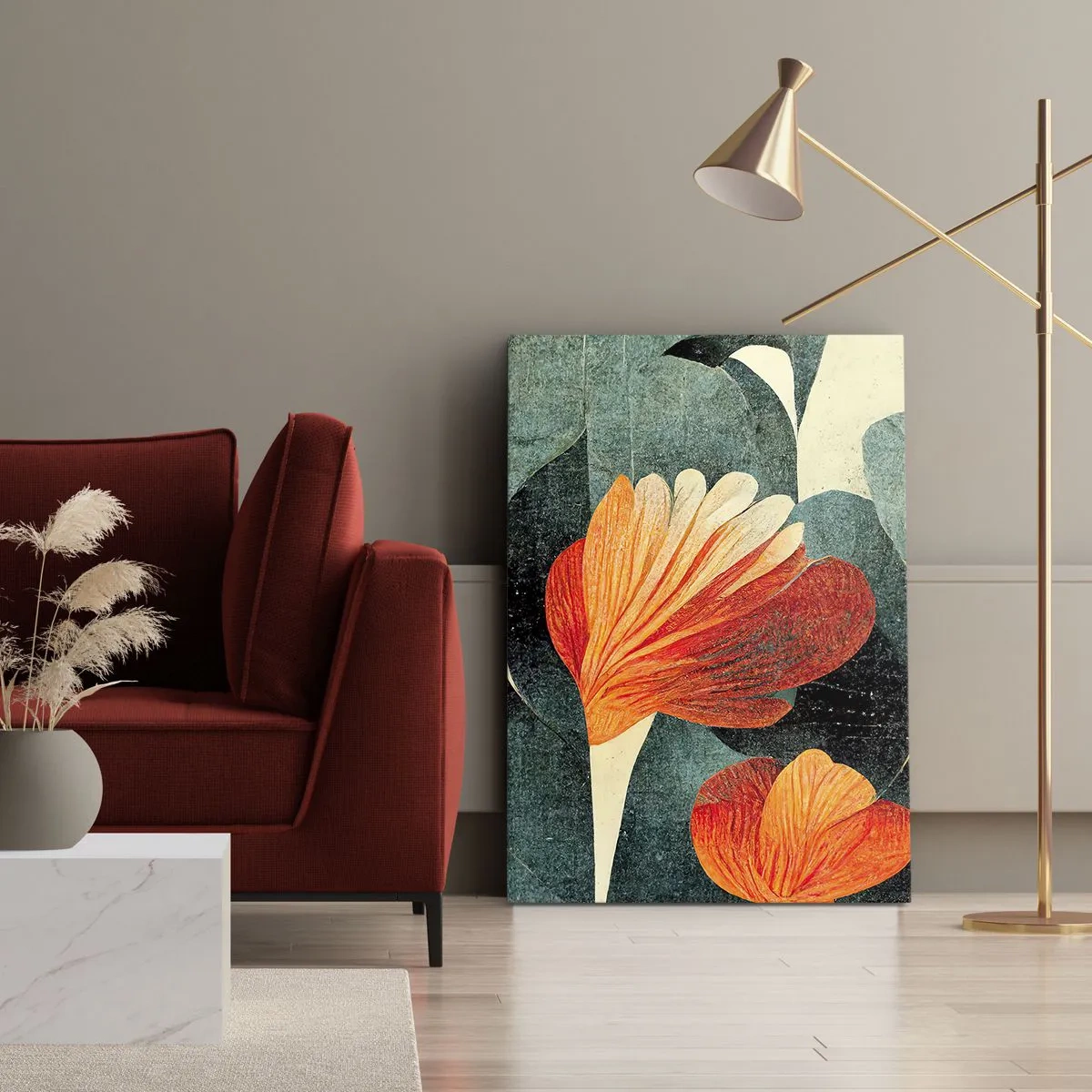 Cuadro sobre lienzo - Impresión de Imagen - El calor del trópico y el frescor del verdor - 45x80 cm