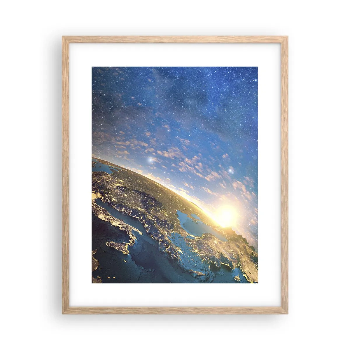 Póster en marco roble claro - Mirémonos a nosotros mismos desde la distancia - 40x50 cm