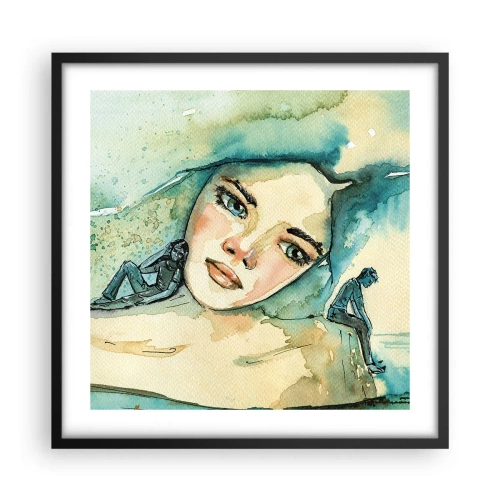 Póster en marco negro - ¿Soy azul? - 50x50 cm