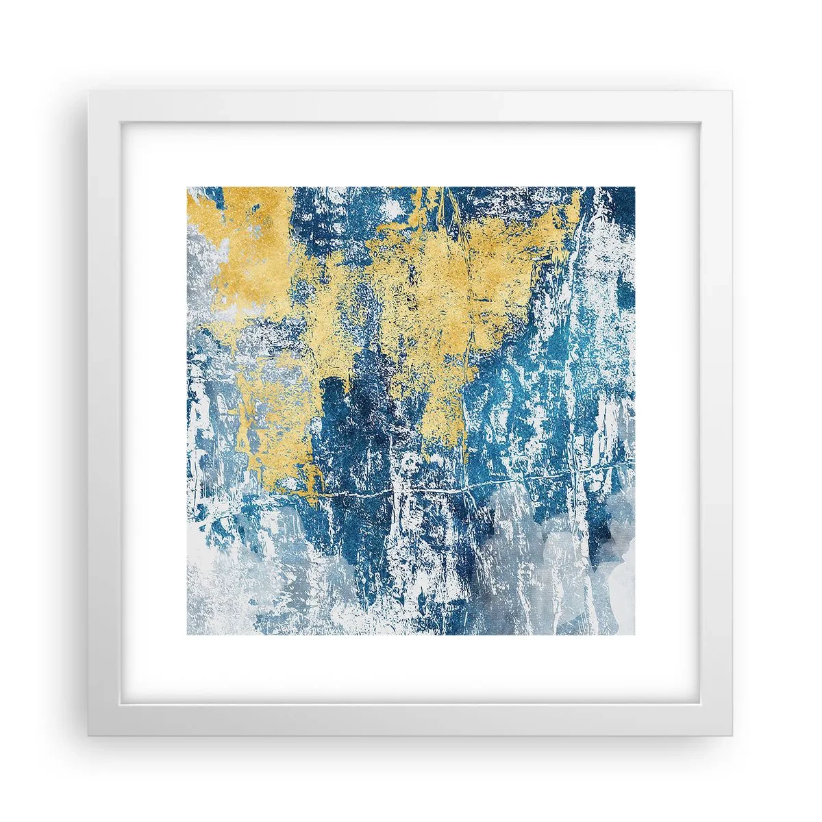 Póster en marco blanco - Una abstracción serena - 30x30 cm