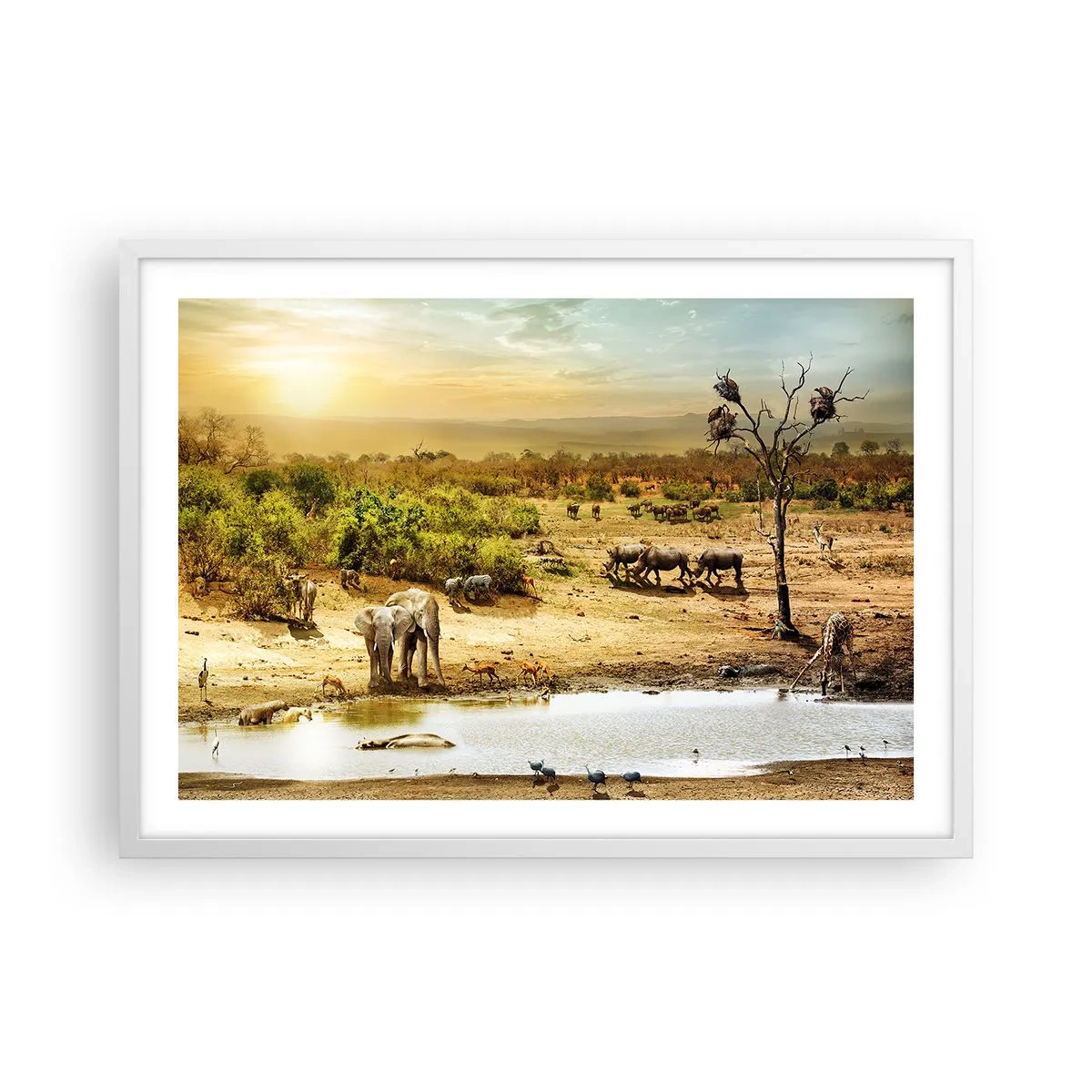 Póster en marco blanco - Y del Edén fluyó un río... - 70x50 cm