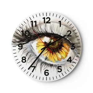 Reloj de pared - Reloj de vidrio - Un aspecto tan caluroso como el verano - 30x30 cm