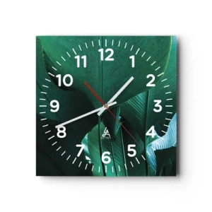 Reloj de pared - Reloj de vidrio - De cara a la luz - 30x30 cm