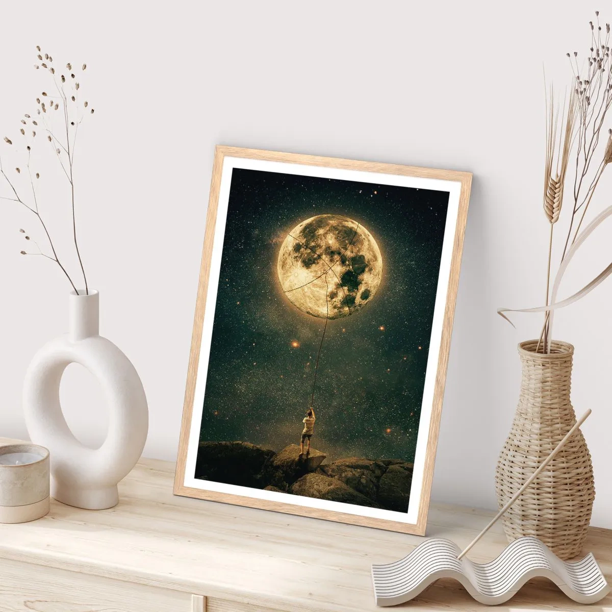 Póster en marco roble claro - El que robó la luna - 30x40 cm