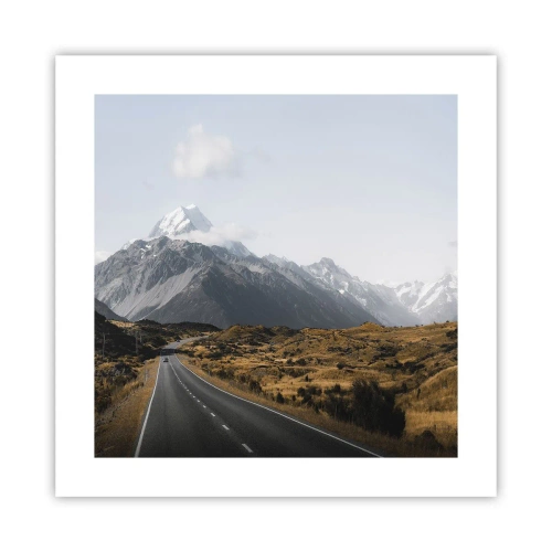 Póster - El camino al corazón de las montañas - 40x40 cm