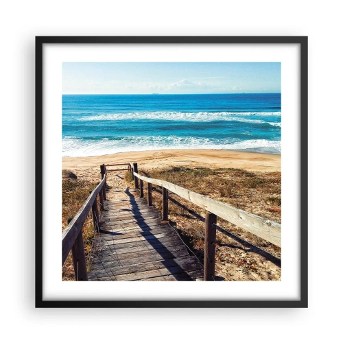 Póster en marco negro - ¡Corre! - 50x50 cm