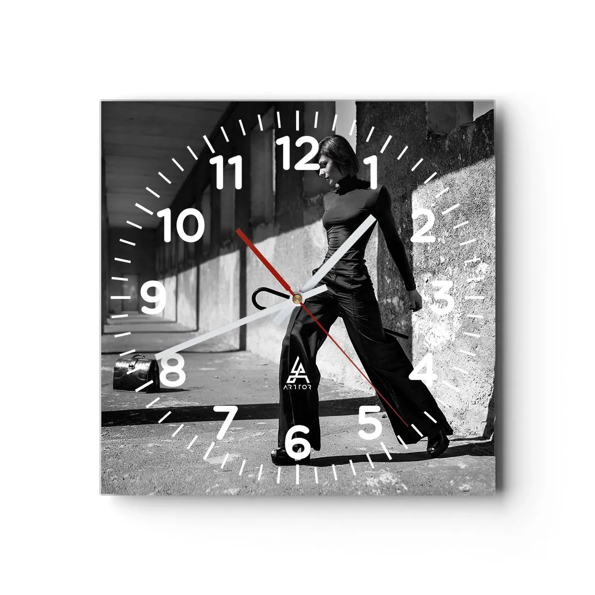 Reloj de pared - Reloj de vidrio -  Elegancia urbana - 40x40 cm