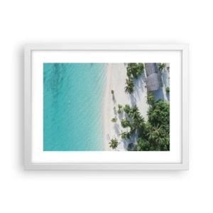 Póster en marco blanco - Vacaciones en el paraíso - 40x30 cm