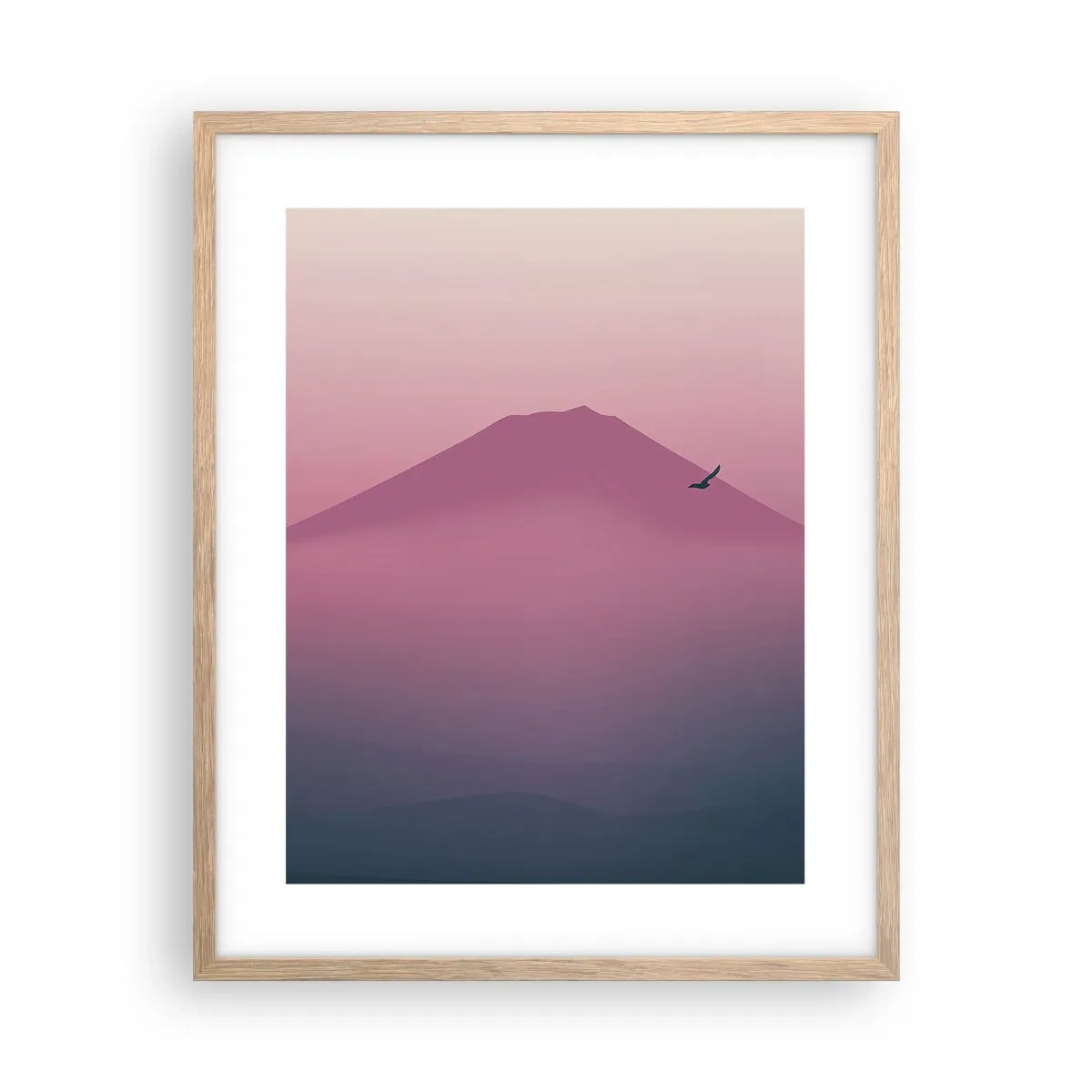 Póster en marco roble claro - Sobre las nubes - 40x50 cm