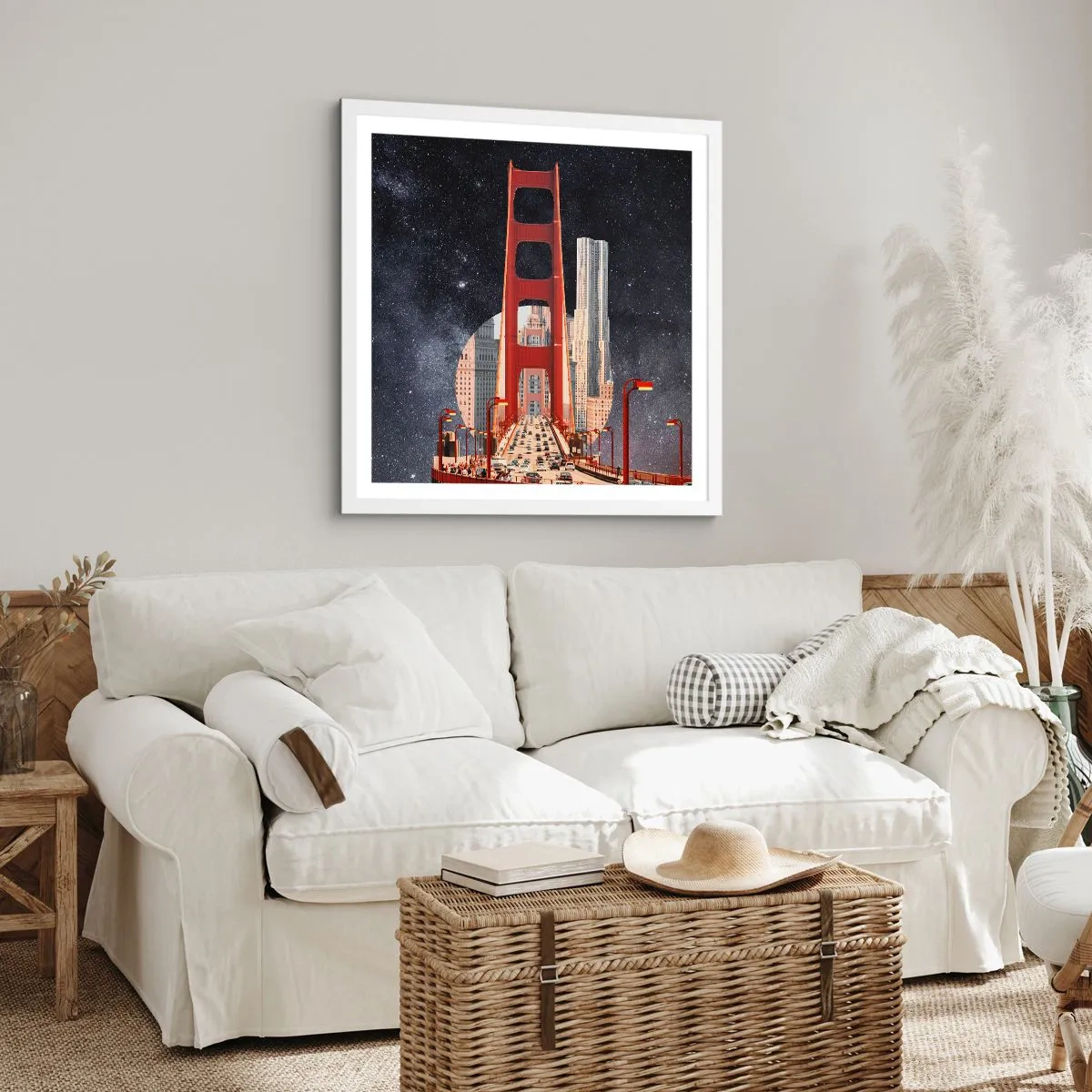 Póster en marco blanco - Siempre en el centro - 60x60 cm