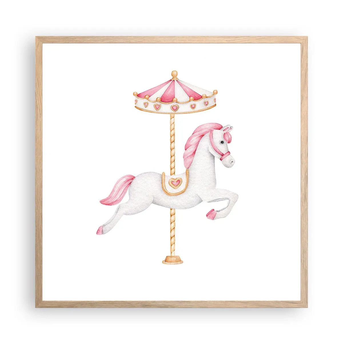 Póster en marco roble claro - Partió al galope - 60x60 cm