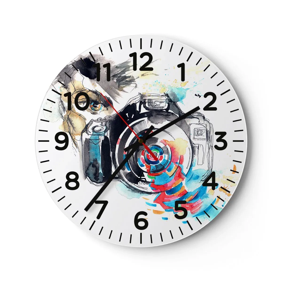 Reloj de pared - Reloj de vidrio - En el objetivo - 40x40 cm