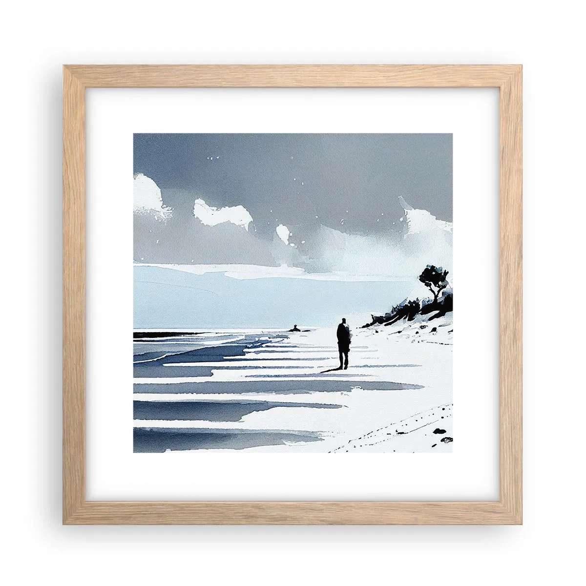 Póster en marco roble claro - Solo conmigo mismo - 30x30 cm