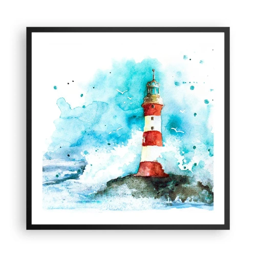 Póster en marco negro - La unidad de los elementos - 60x60 cm