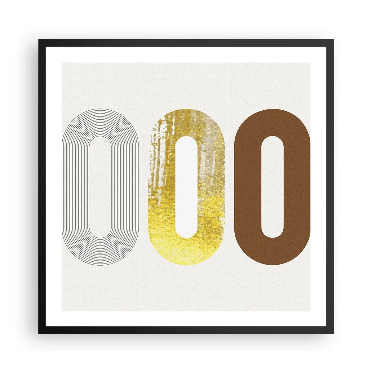 Póster en marco negro - ¡Ooo! - 60x60 cm
