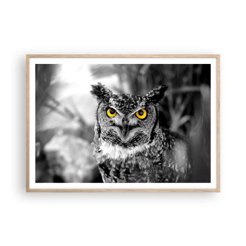 Póster en marco roble claro - Nada se puede ocultar - 100x70 cm