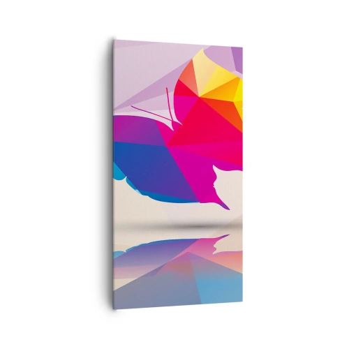Cuadro sobre lienzo - Impresión de Imagen - Arco iris de mariposa - 65x120 cm
