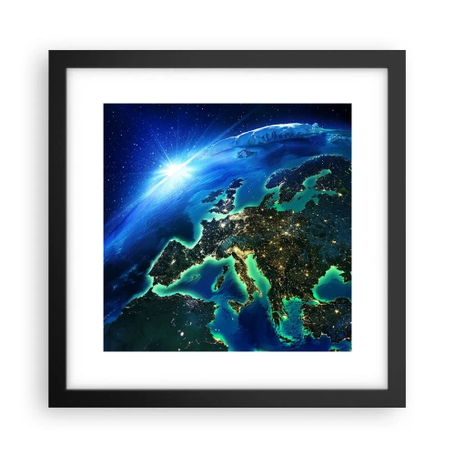 Póster en marco negro - Una Europa resplandeciente - 30x30 cm