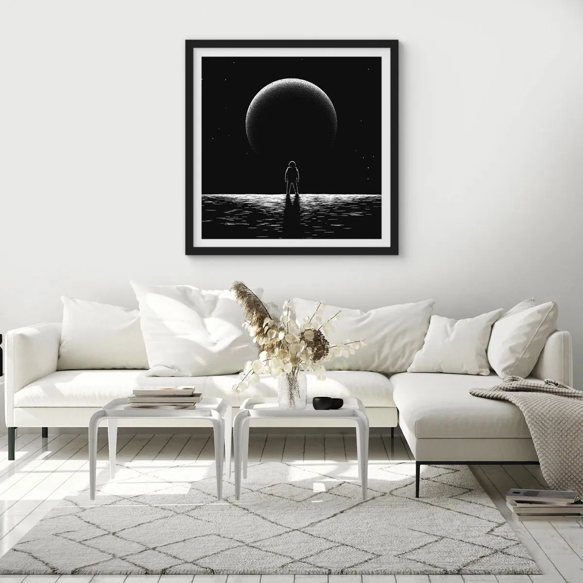 Póster en marco negro - Cara a cara - 40x40 cm