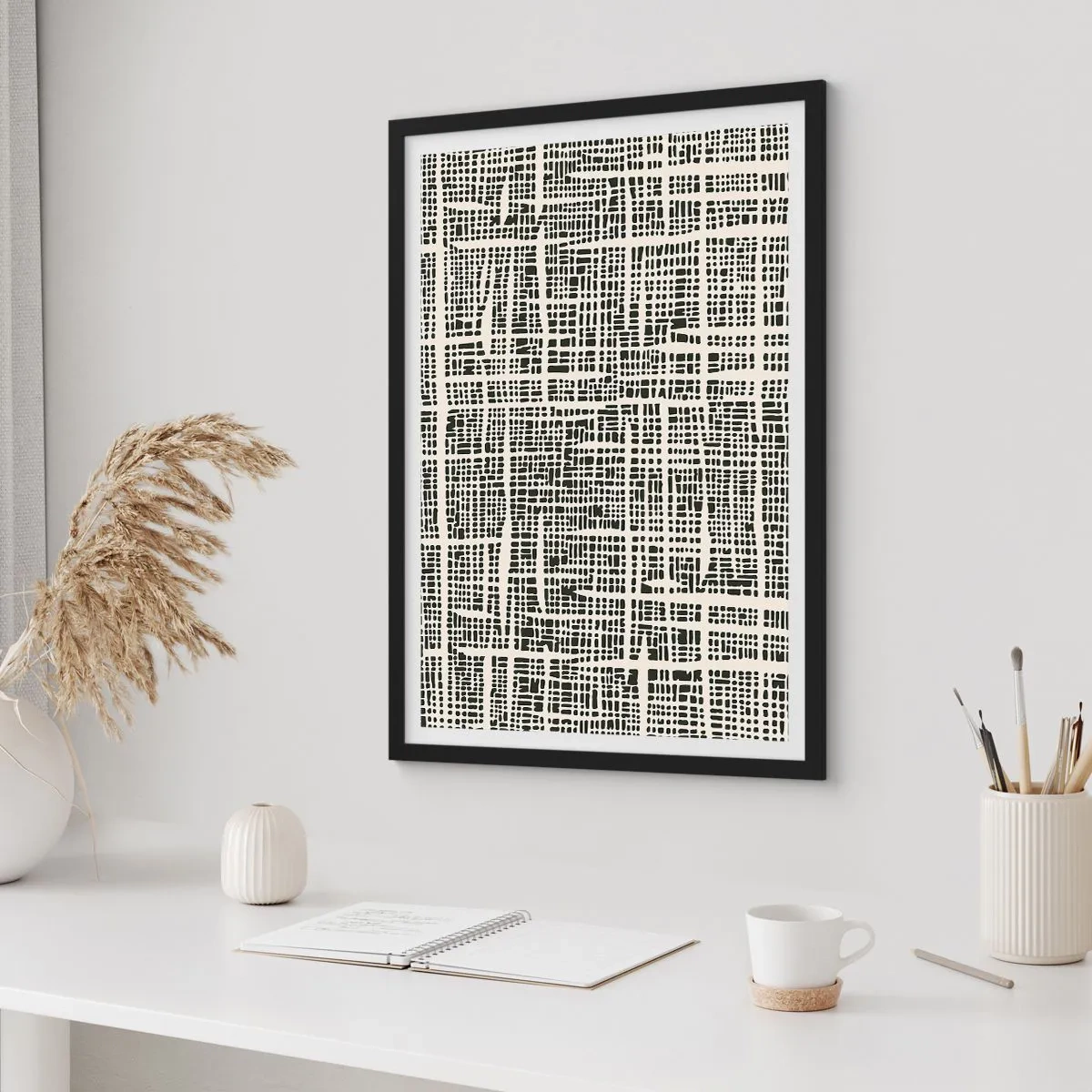 Póster en marco negro - Composición del tejido - 61x91 cm