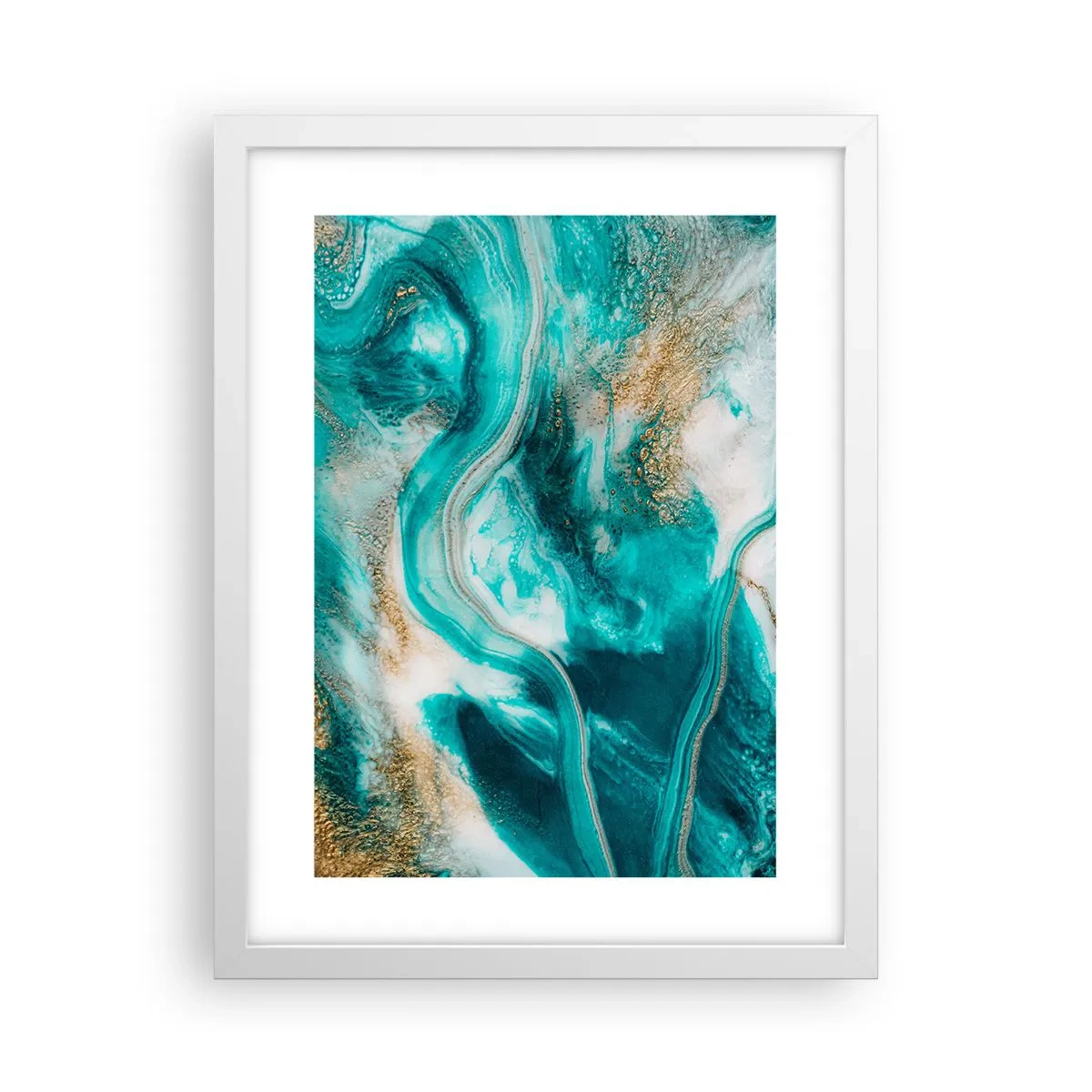 Póster en marco blanco - Río de oro - 30x40 cm