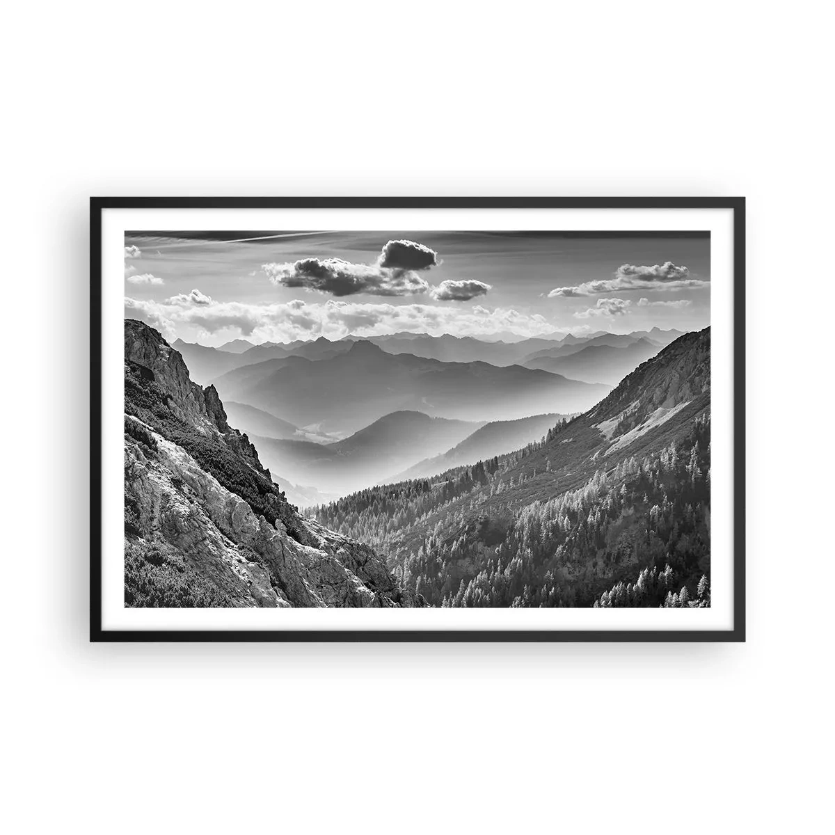 Póster en marco negro - Hasta el horizonte - 91x61 cm