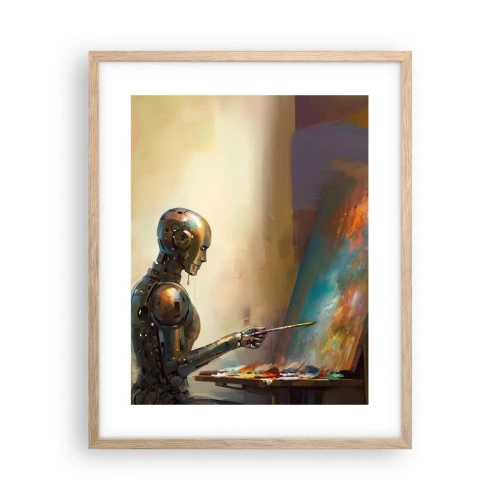 Póster en marco roble claro - Arte del futuro - 40x50 cm