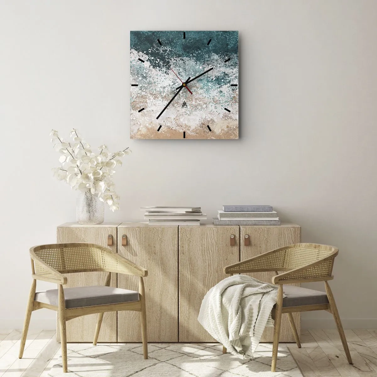 Reloj de pared - Reloj de vidrio - Historias del mar - 40x40 cm