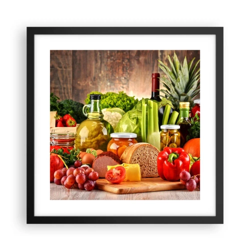 Póster en marco negro - La mesa está lista - 40x40 cm