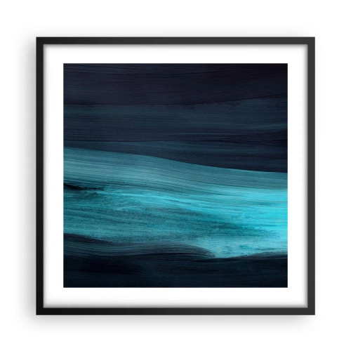 Póster en marco negro - Nadar con la corriente - 50x50 cm