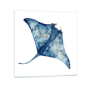 Cuadro sobre vidrio - Impresiones sobre Vidrio - La vida en azul - 30x30 cm