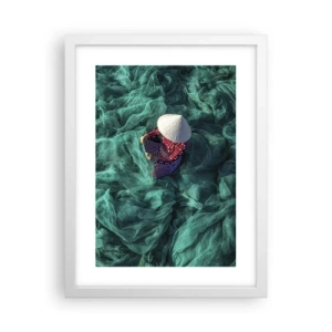 Póster en marco blanco - En un mar de redes - 30x40 cm