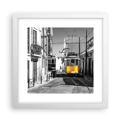 Póster en marco blanco - Espíritu de Lisboa - 30x30 cm