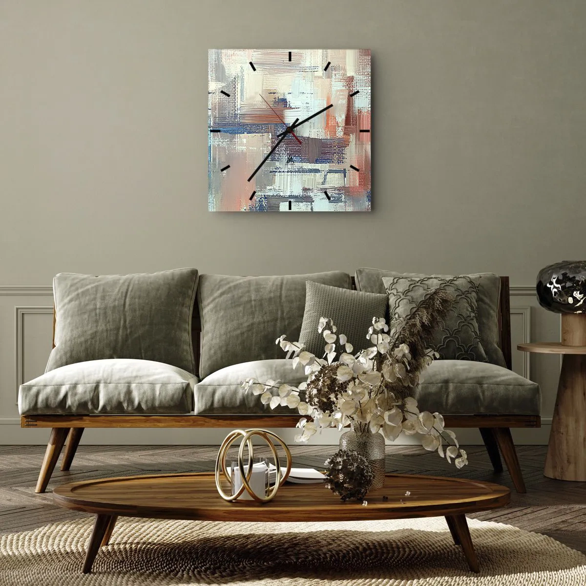 Reloj de pared - Reloj de vidrio - Alcanzando la luz - 40x40 cm