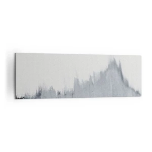 Cuadro sobre lienzo - Impresión de Imagen - Composición abstracta gris en estilo minimalista. - 160x50cm - Una señal misteriosa - Decoración de pared moderna para salón y dormitorio ARTTOR