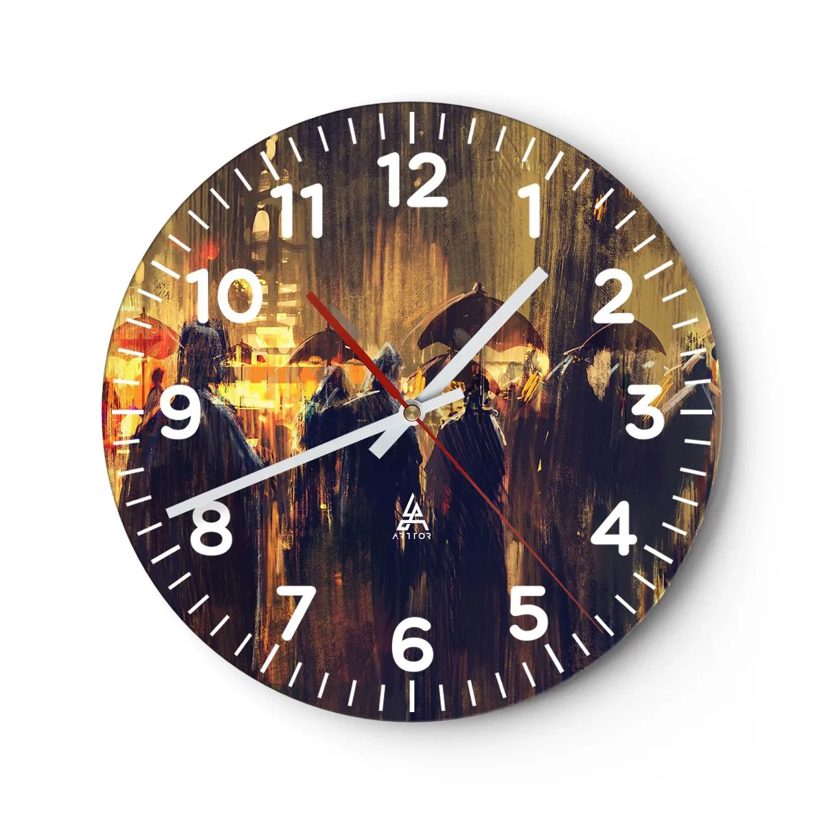 Reloj de pared - Reloj de vidrio - Seguidores de la lluvia - 40x40 cm