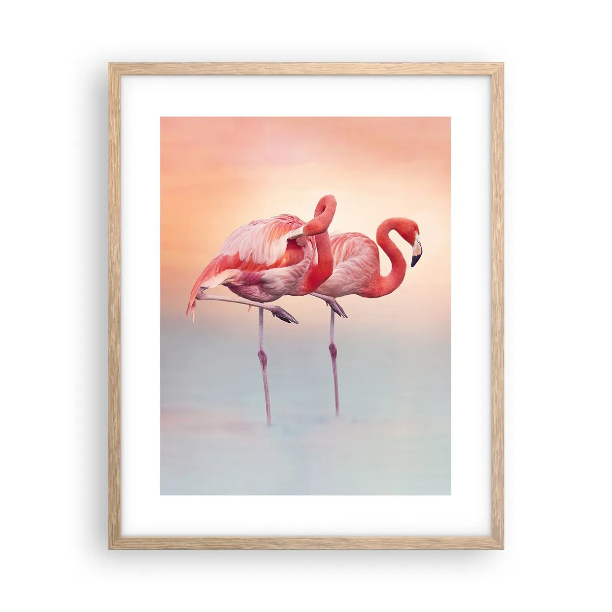 Póster en marco roble claro - Elegancia bajo el sol de poniente - 40x50 cm