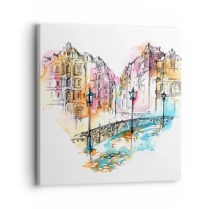 Cuadro sobre lienzo - Impresión de Imagen - El corazón de la ciudad - 30x30 cm