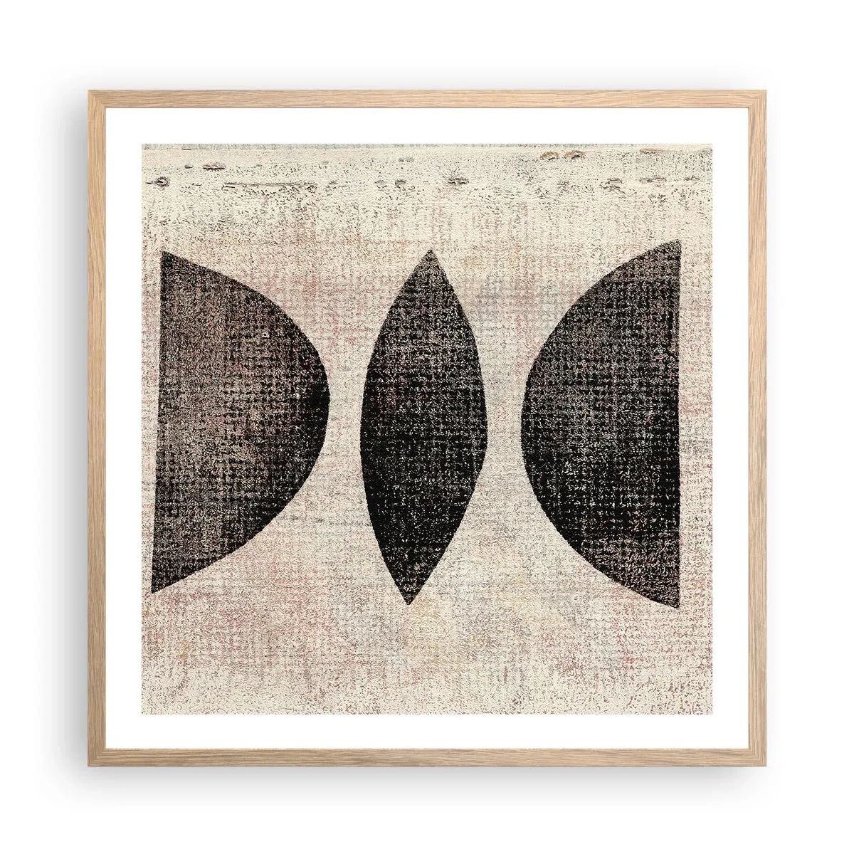 Póster en marco roble claro - Abstracción étnica - 60x60 cm