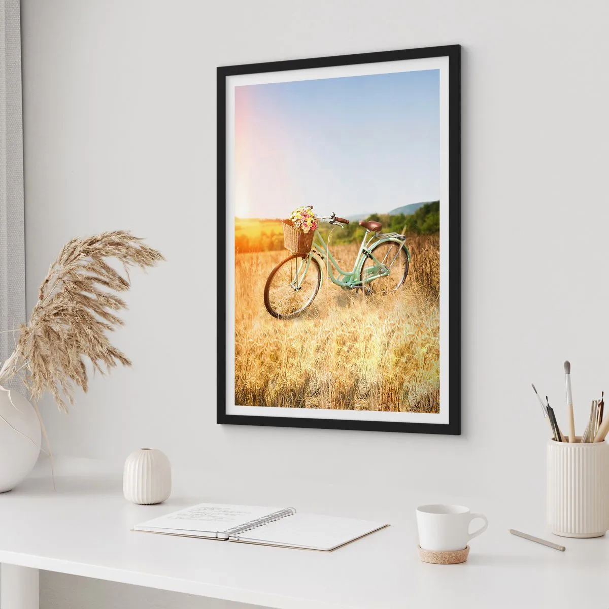 Póster en marco negro - Me quedaré aquí un tiempo - 50x70 cm