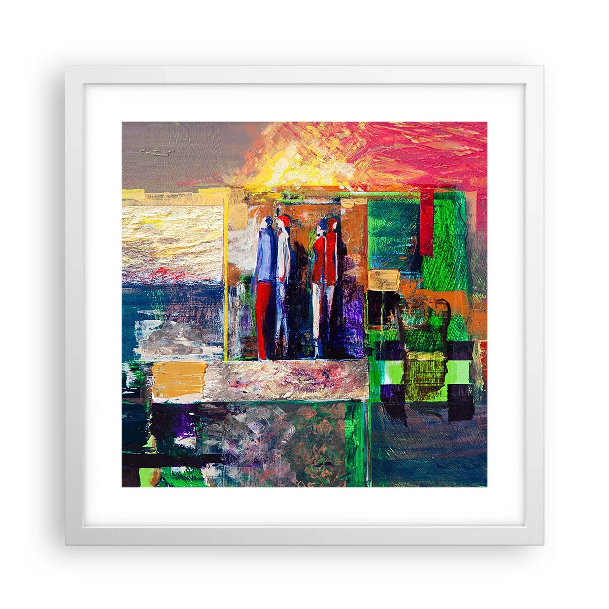 Póster en marco blanco - Relaciones y emociones - 40x40 cm