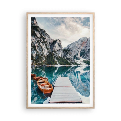 Póster en marco roble claro - Te mostraremos la fuente de la belleza - 70x100 cm