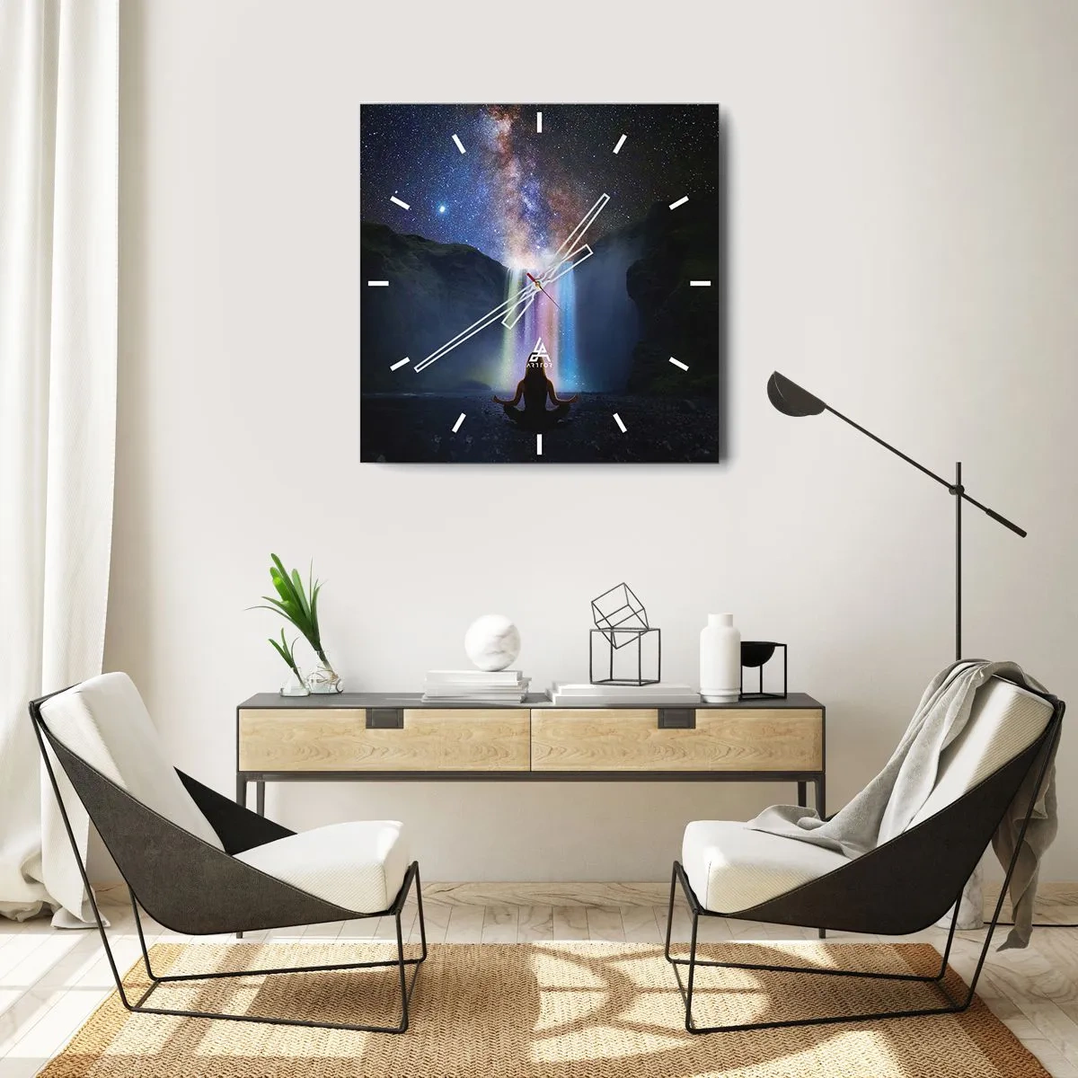 Reloj de pared - Reloj de vidrio - Armonía absoluta - 40x40 cm