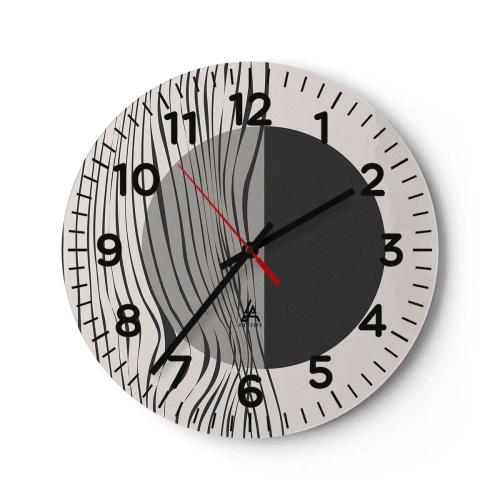 Reloj de pared - Reloj de vidrio - Media composición - 30x30 cm